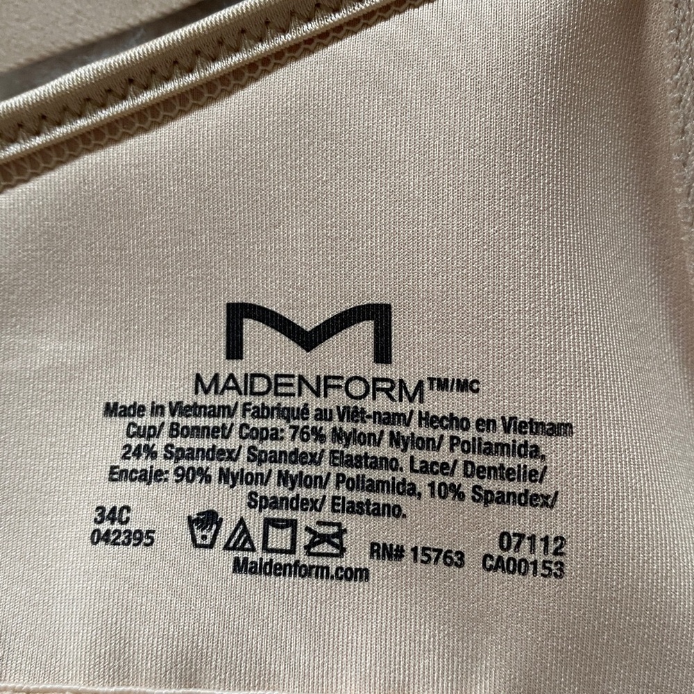 Maidenform Seamless T-Shirt Bra with Lace Racerback Nude 34C - Picture 6 of 10